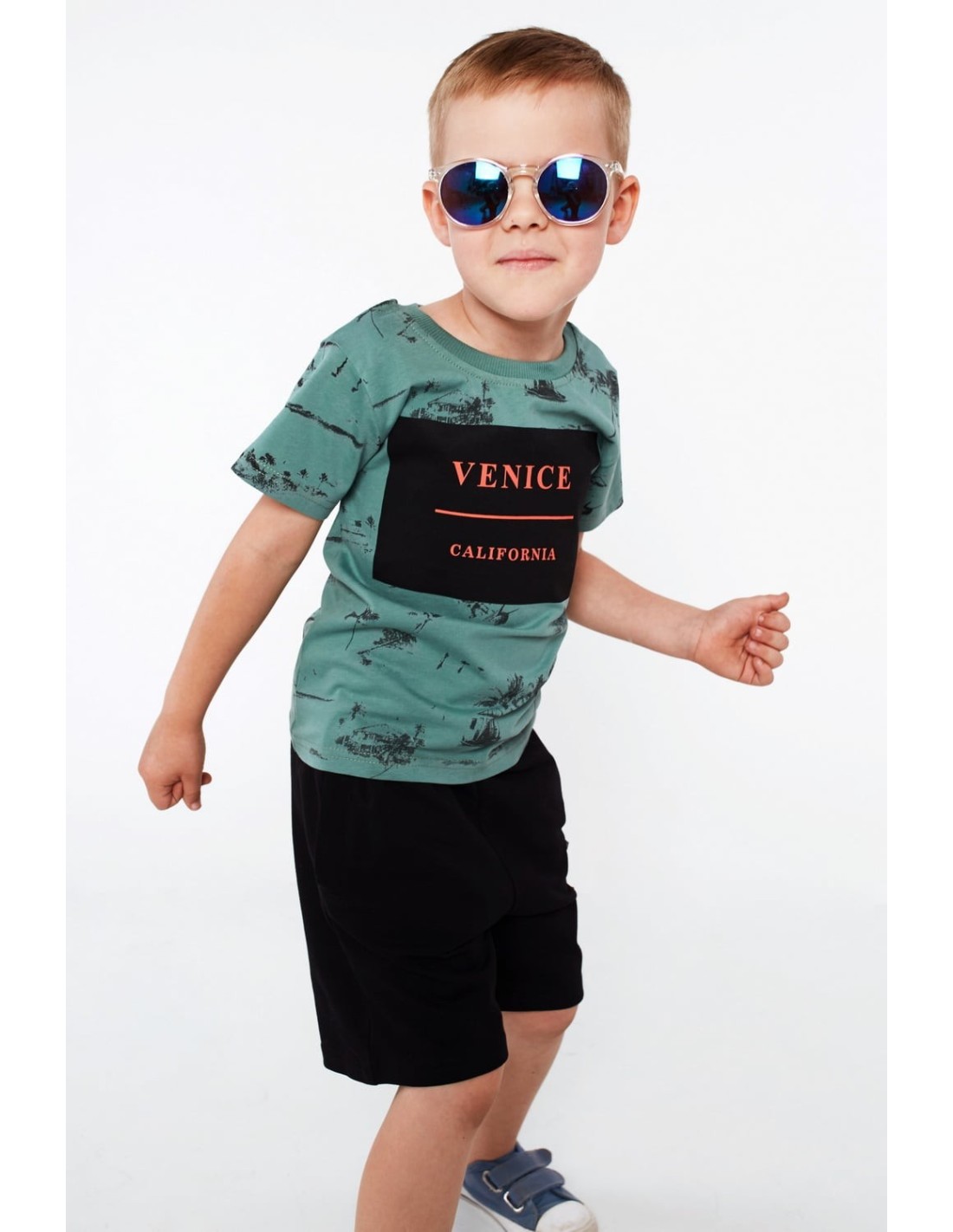 Jungen-T-Shirt mit Aufdruck, grün NDZ4445 – Online-Shop – Boutique